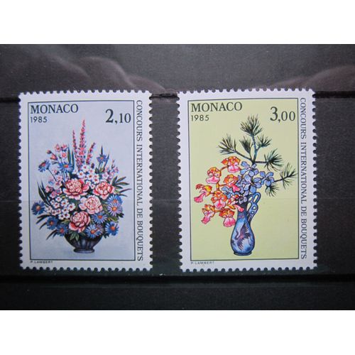 Monaco. Timbres N° 1448 Et 1449 (1984). Concours International De Bouquets 1985 A Monte-Carlo
