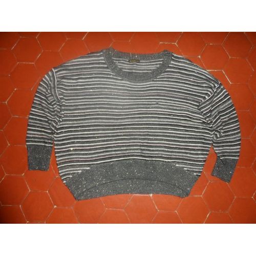 Pull Jersey Rayé Noir Et Blan F De La Passion