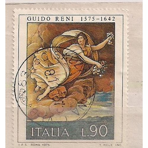 Italie-1 Timbre Oblitéré- Peinture De Guido Reni "Aurora Rospigliosi"