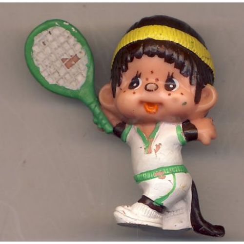 Figurine Kiki Monchichi - Ajena Sekiguchi - Kiki Tennisman Avec Raquette - 1979