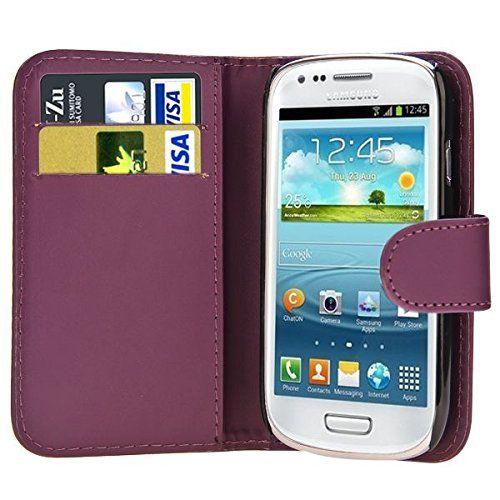 Etui Housse Coque Portefeuille Porte Cartes À Rabat Latéral Pour Samsung Galaxy S3 Mini I8190 - Violet