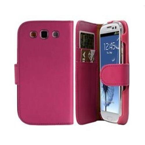 Etui Housse Coque Portefeuille Porte Cartes Pour Samsung Galaxy S3 I9300 - Rose