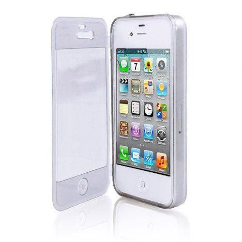 Housse Etui Coque À Rabat - Silicone Gel Tpu - Pour Iphone 4 / 4s / 4g - Blanc