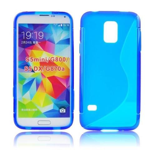 Coque Gel Silicone Pour Samsung Galaxy S5 Mini Sm-G800 G800 - S-Line - Bleu