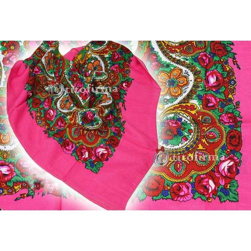 Foulard Russe Fleurs Châle De Russie Tissu Traditionel Folk Echarpe Étole Souvenir Cadeau 