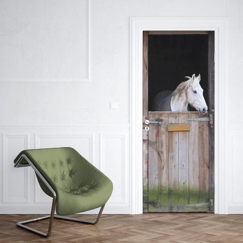 Sticker Porte Écurie Cheval - 204 x 83 cm