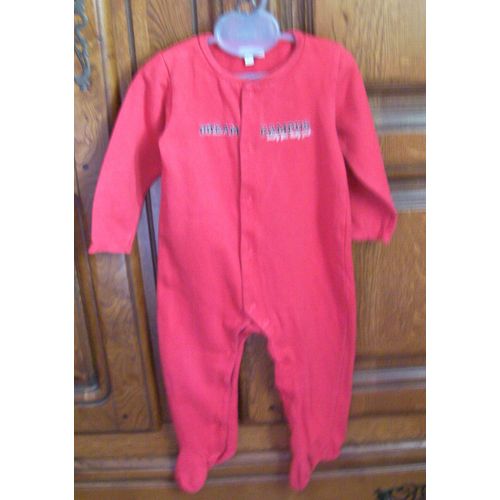 Pyjama Rouge In Extenso - Taille 18 Mois