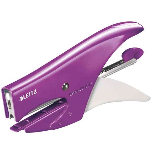 Leitz Pince Agrafeuse Wow N°10 15 Feuilles Métallisé Violet