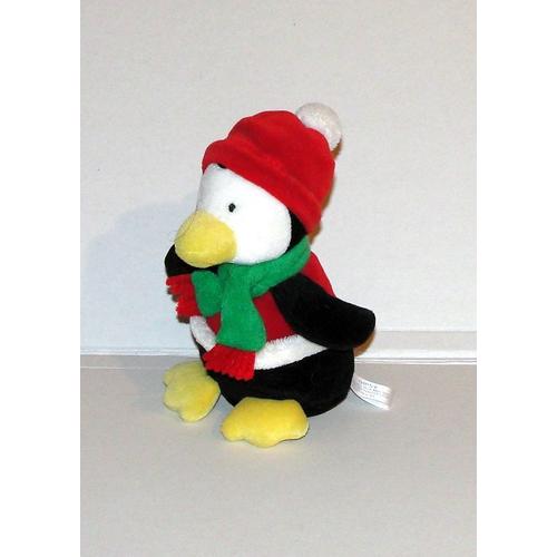 Pingouin De Noel Peluche Pingouin Gipsy. 17cm