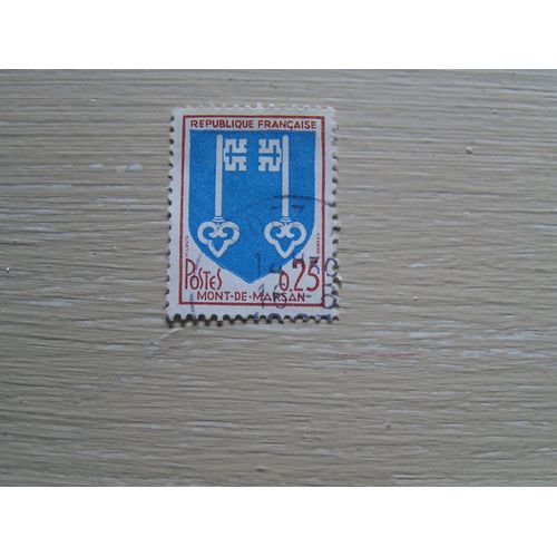 Timbre Oblitéré Français - Blason Mont De Marsan - 0,25 Frs - 1966