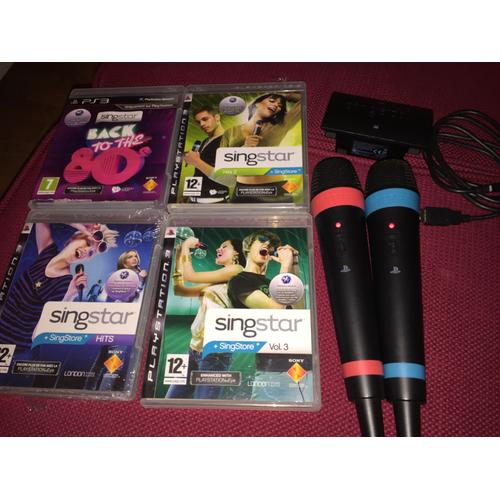 Lot 4 Jeux Singstar + 2 Micros Sans Fil Officiel Sony