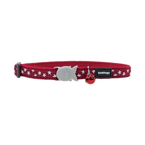 Collier Chat Red Dingo 20-32 12mm Rouge Etoiles Blanches