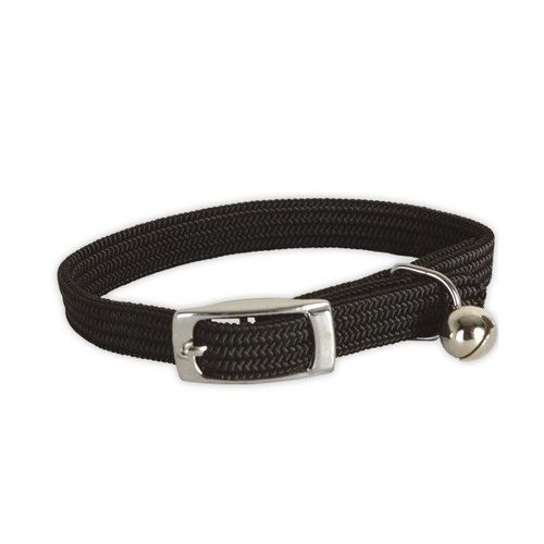 Collier Chat Elastique Noir Chrome 28cm
