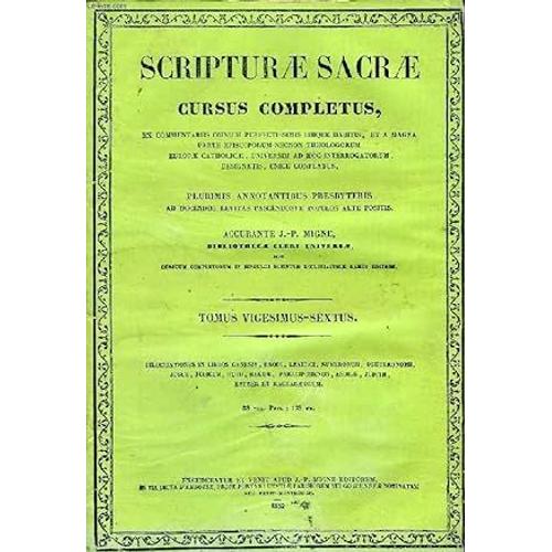 Scripturae Sacrae Cursus Completus, Tomus Segundus 1840