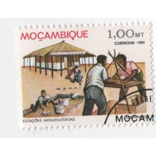 Timbre Mozambique Archeologie Archeologique Correios Oblitéré 1.00