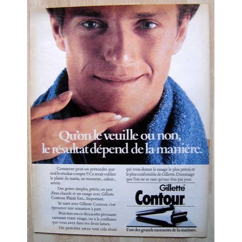 Publicité Papier - Rasoir Mécanique Gillette Contour De 1985