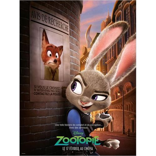 Zootopie (Zootopia) - Véritable Affiche De Cinéma Pliée - Format 120x160 Cm - De Byron Howard, Rich Moore, Jared Bush Avec Jason Bateman, Ginnifer Goodwin, Shakira, Idris Elba, J.K. Simmons -2016