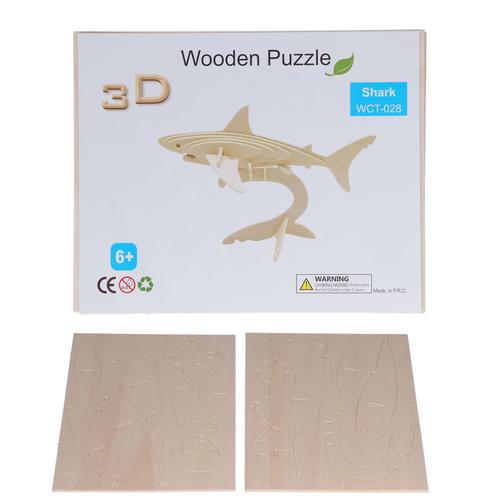 (Cpc, Ce) 6 Ans + Certifié Bricolage Créatif Fait À La Main 3d Puzzle Tridimensionnel Jouet 028 Requin