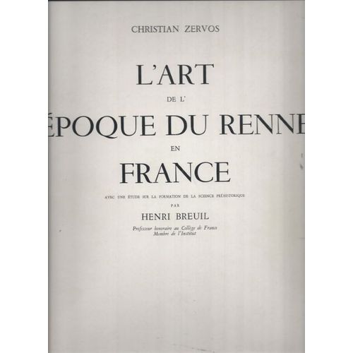 L'art De L'époque Du Renne En France