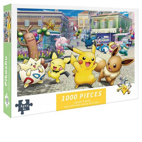 Puzzle 1000 Pièces Jouets Pour Enfants Adultes Soulagement Du Stress Dessin Animé Paysage Art Peinture Puzzle Haute Difficulté Pikachu 1000 Pièces