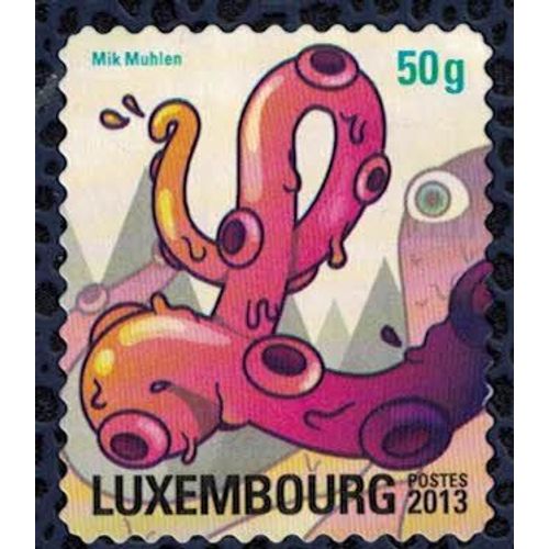 Luxembourg 2013 Utilisé Used Postocollants Série L En Forme De Poulpe Octopus Tentacles