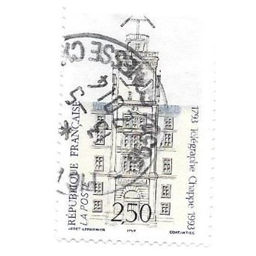 Timbre Oblitéré De 1993,N°2815(2).Bicentenaire De La Mise En Service Du Télégraphe Optique Chappe.