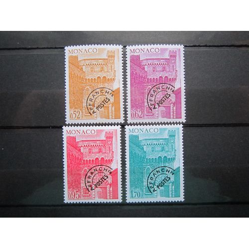 Monaco. Timbres N° 42 A 45 (1976). Tour De L Horloge Avec Surcharge Affranch.Postes