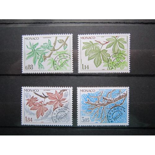 Monaco. Timbres N° 70 A 73 (1981) Preobliteres. Les Quatre Saisons Du Marronnier