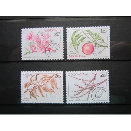 Monaco. Timbres N° 74 A 77 Preobliteres (1982). Les Quatre Saisons Du Pecher.