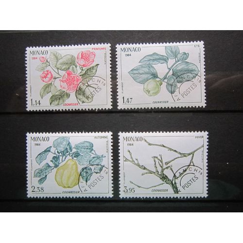 Monaco. Timbres N° 82 A 85 Preobliteres (1984). Les Quatre Saisons Du Cognassier.