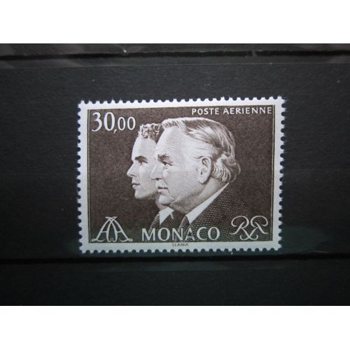 Monaco. Timbre N° 104 (1984). Poste Aerienne. Serie Courante. Princes Rainier I.I.I Et Albert, Avec Monogrammes