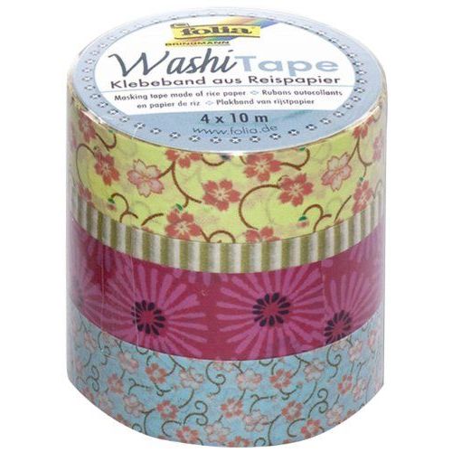 Folia 26405 Lot De 4 Rubans Autocollants Washi Tape Motifs Floraux