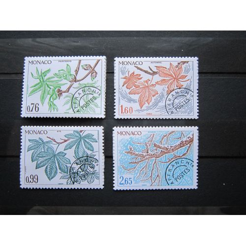 Monaco. Timbres N° 66 A 69 Preobliteres (1980). Les Quatre Saisons Du Marronnier