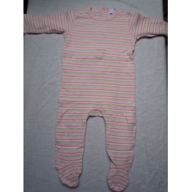 Pyjama Rose Avec Rayures Multicolores