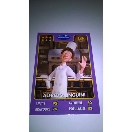 Carte De Collection Disney Pixar Auchan Numero 106  Alfredo Linguini (Ratatouille)