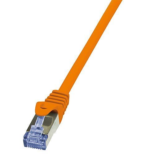 LogiLink PrimeLine - Cordon de raccordement - RJ-45 (M) pour RJ-45 (M) - 10 m - SFTP, PiMF - CAT 6a - sans halogène, moulé, sans crochet - orange