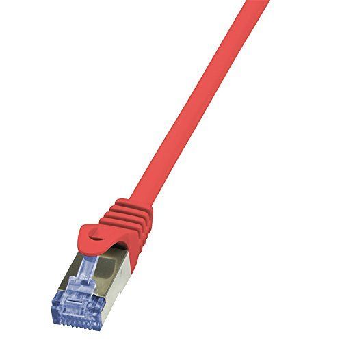 LogiLink PrimeLine - Cordon de raccordement - RJ-45 (M) pour RJ-45 (M) - 5 m - SFTP, PiMF - CAT 6a - sans halogène, moulé, sans crochet - rouge