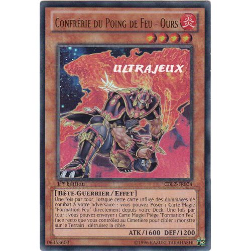 Yu-Gi-Oh! - Cblz-Fr024 - Confrérie Du Poing De Feu - Ours - Ultra Rare