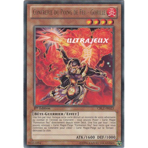 Yu-Gi-Oh! - Cblz-Fr023 - Confrérie Du Poing De Feu - Gorille - Rare