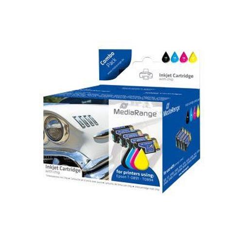 MediaRange - Cartouche d'encre pour Epson T0891-T0894 - 2x Noir, 1x Cyan, Magenta, Jaune