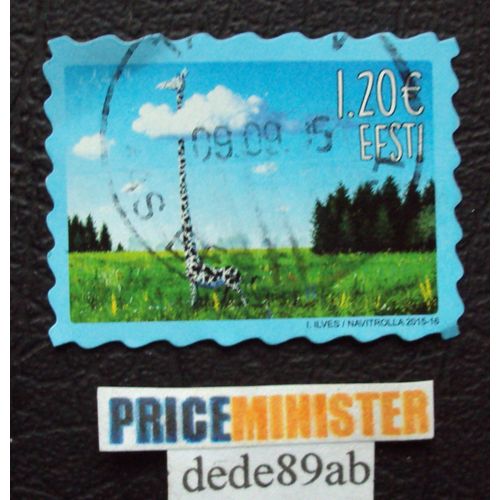 Estonie..  1.20 Eesti . Girafe Tête Dans Les Nuages . Oblitéré Used Stamp .