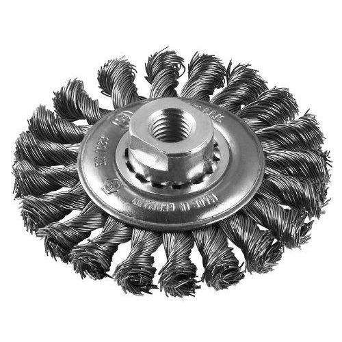 Brosse circulaire à fils torsadés, inoxydables, Ø 100 mm M14