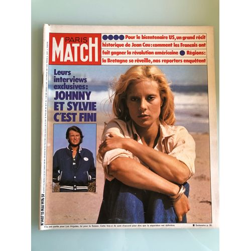 Paris Match N° 1407 - Sylvie Vartan Et Johnny Hallyday, La Rupture / Méditation Sur Pierre Goldman - 15 Mai 1976