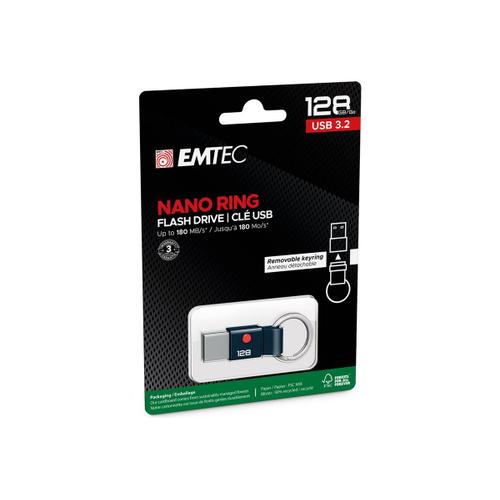 EMTEC T100 Nano Ring - Clé USB - 128 Go - USB 3.2 Gen 1
