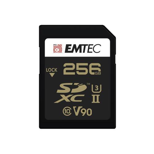 EMTEC V90 Ultra Pro - Carte mémoire flash - 256 Go - Video Class V90 / UHS-II U3 - SDXC UHS-II