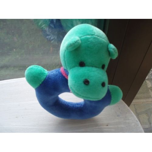 Hochet Hippopotame Sterntaler Vert Et Bleu Avec Grelot