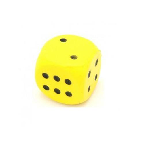 Grand De En Mousse 7,5 Cm Jaune - Souple Et Leger - Ideal Pour Jeu Geant Xxl - Set Accessoire Jeu Societe Enfant Et Carte