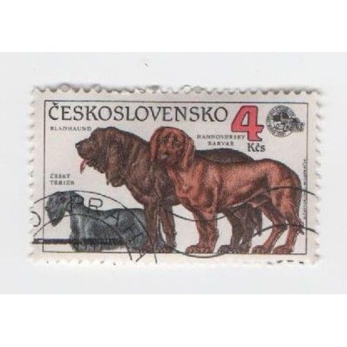 Timbre Tchécoslovaquie Chien Dog Oblitéré