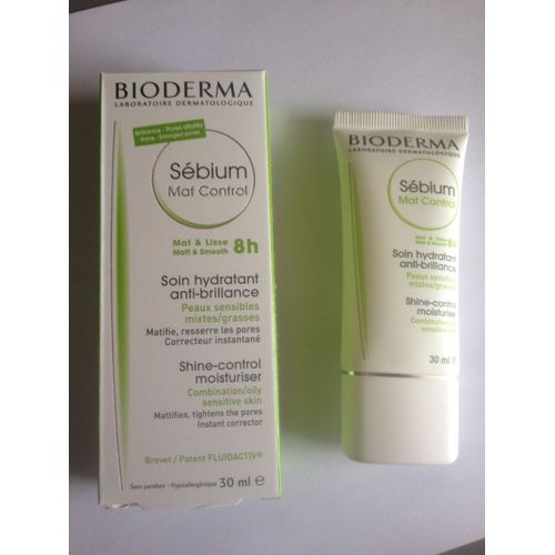 Sébium Mat Control Soin Hydratant Anti-Brillance Bioderma - Tube De 30 Ml 