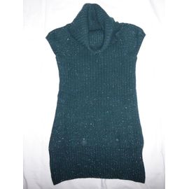 Pull Tunique Sans Manche Vert Foncé Lurex Bershka - Taille L
